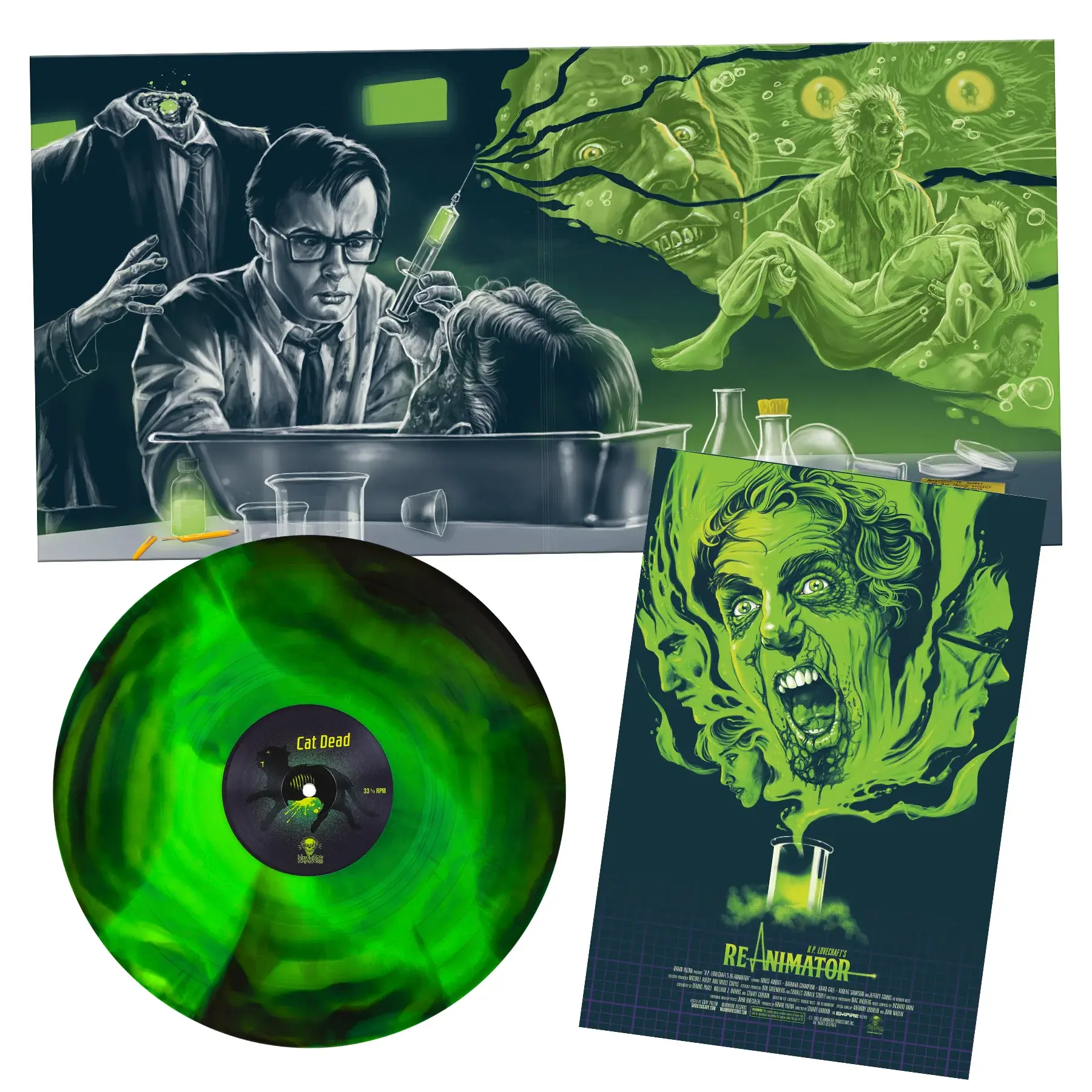 New Vinyl Richard Band - Re-Animator OST (Deluxe, Remastered, Green/Black Swirl) LP