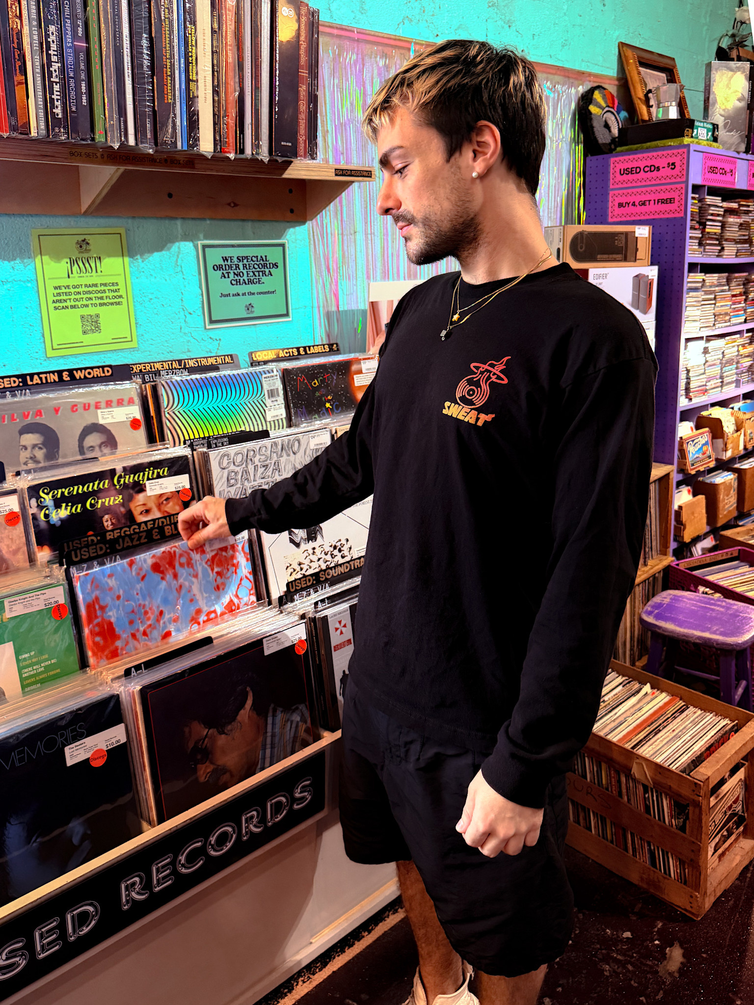 Shirt Sweat x Brian Butler "HEAT" Gradient/Black Long Sleeve Tee