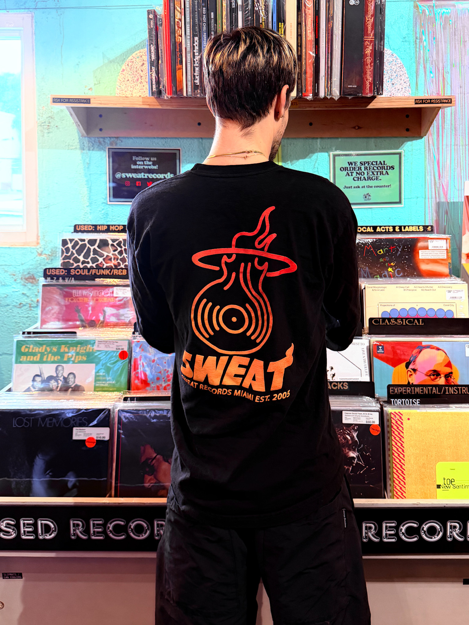 Shirt Sweat x Brian Butler "HEAT" Gradient/Black Long Sleeve Tee