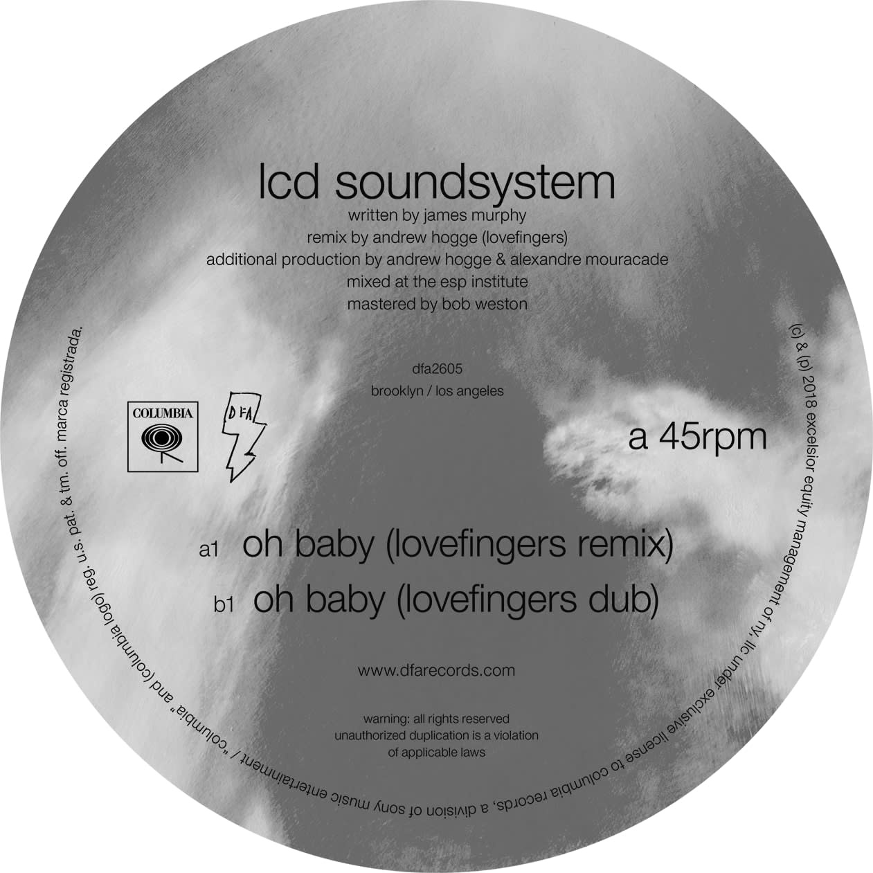 New Vinyl LCD Soundsystem - Oh Baby (Lovefingers Remix) 12”