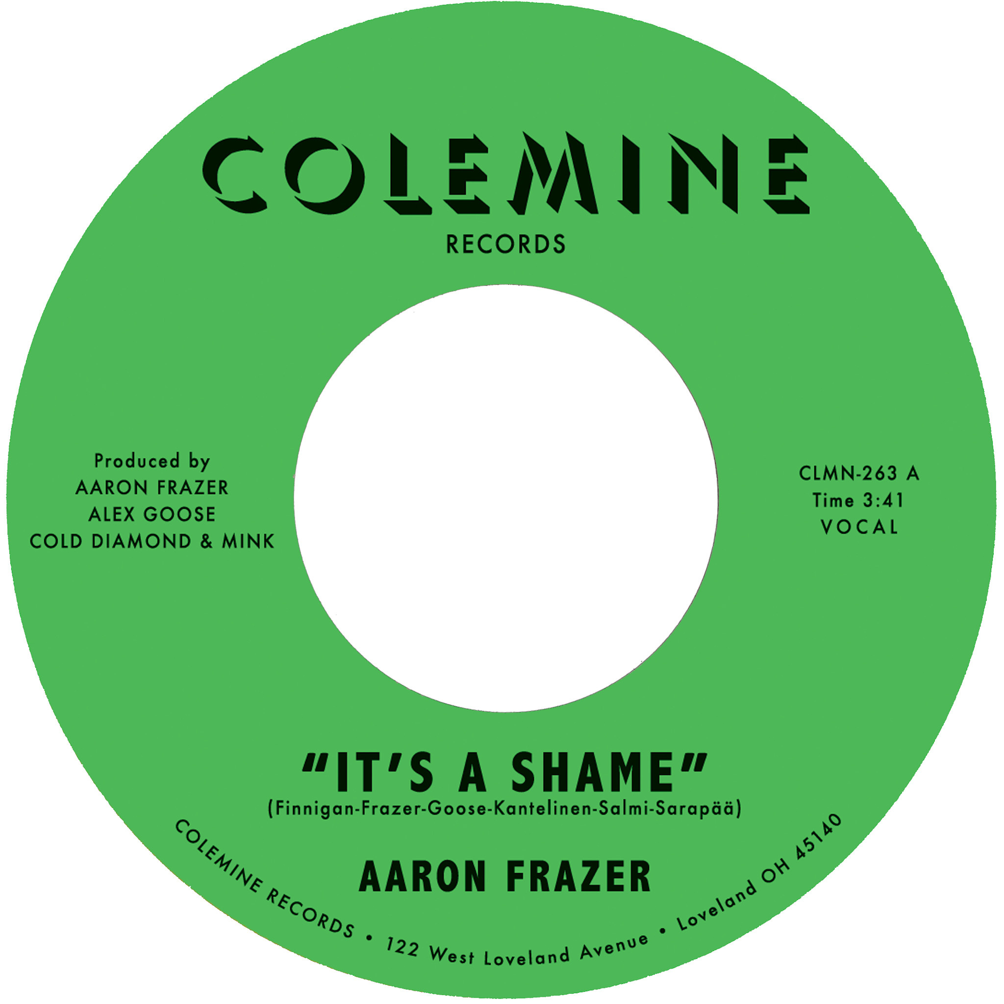 New Vinyl Aaron Frazer - It's a Shame b/w The Fool 7"