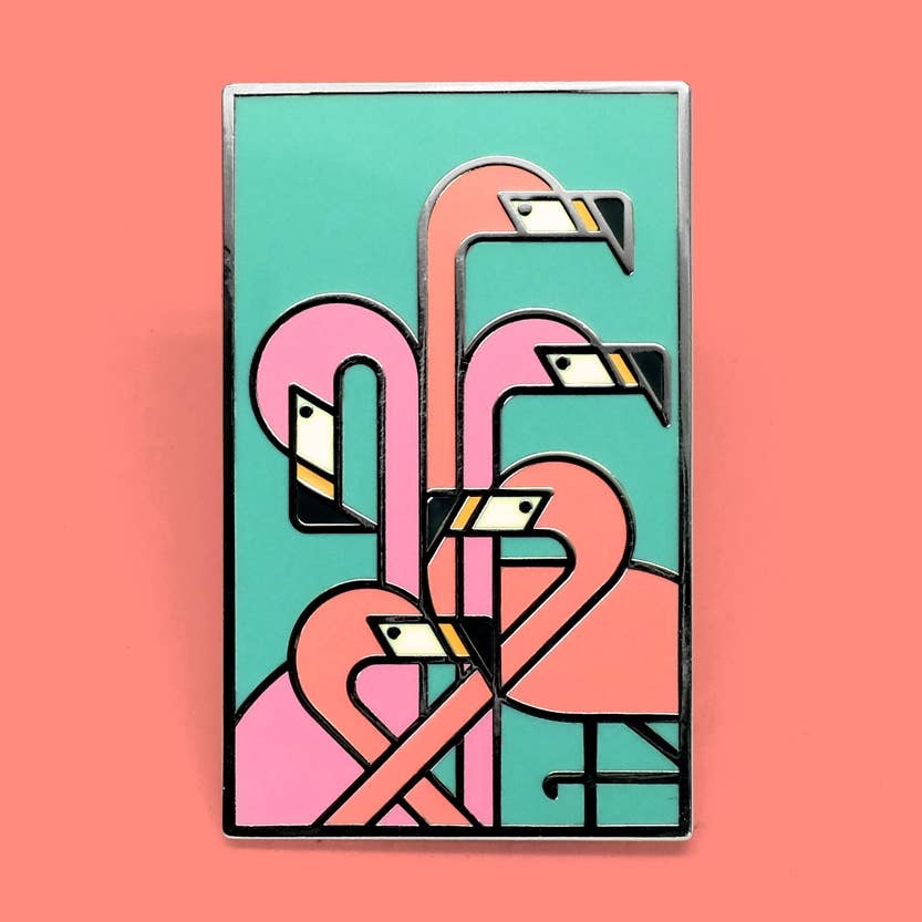 Enamel Pin Deco Flamingos Enamel Pin