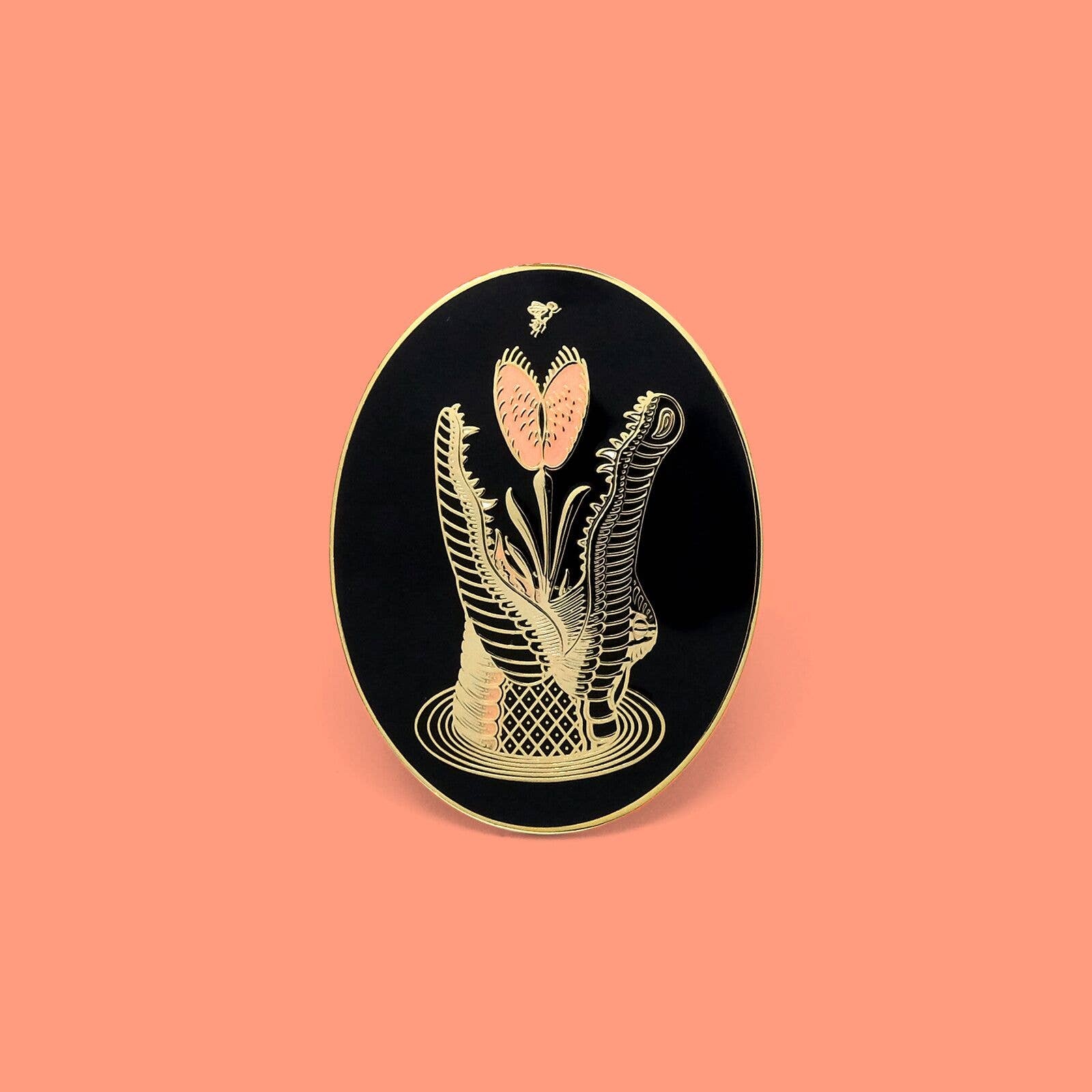 Enamel Pin Alligator Venus Fly Trap Large Enamel Pin