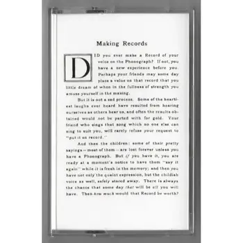 New Cassette Various - Making Records: Home Recordings 1890-1920 CS