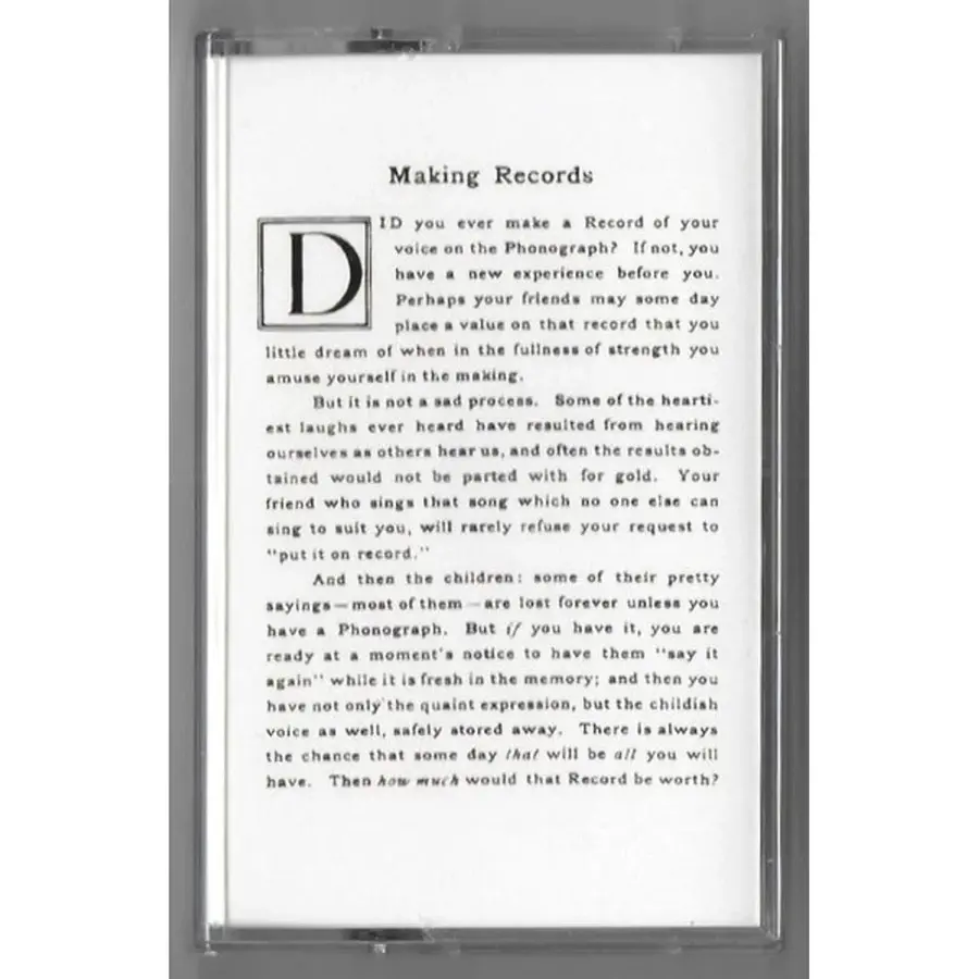 New Cassette Various - Making Records: Home Recordings 1890-1920 CS