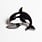 Enamel Pin Orca Killer Whale With Knife Enamel Pin