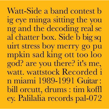 New Vinyl Watt (Bill Orcutt & Tim Koffley) - Recorded in Miami 1989-1991 LP
