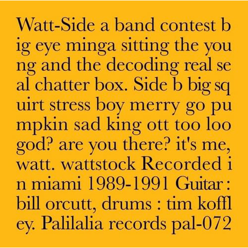New Vinyl Watt (Bill Orcutt & Tim Koffley) - Recorded in Miami 1989-1991 LP