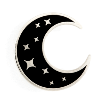 Enamel Pin Crescent Moon With Sparkles Enamel Pin