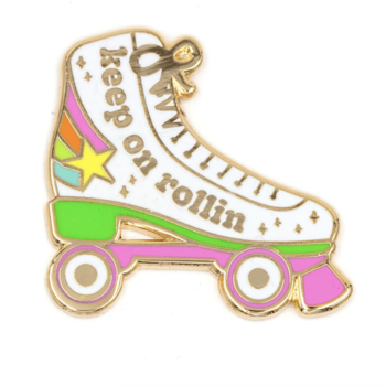 Enamel Pin Keep On Rollin Skate Enamel Pin