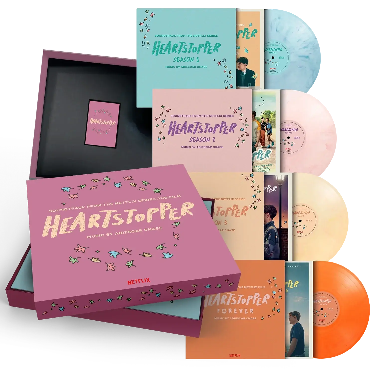 New Vinyl Adiescar Chase - Heartstopper Soundtrack (First Pressing, Numbered, Marbled Multicolor, 180g) 4LP Boxset
