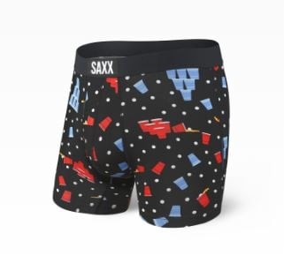 Saxx Vibe Boxer Brief - Black Beer Champs