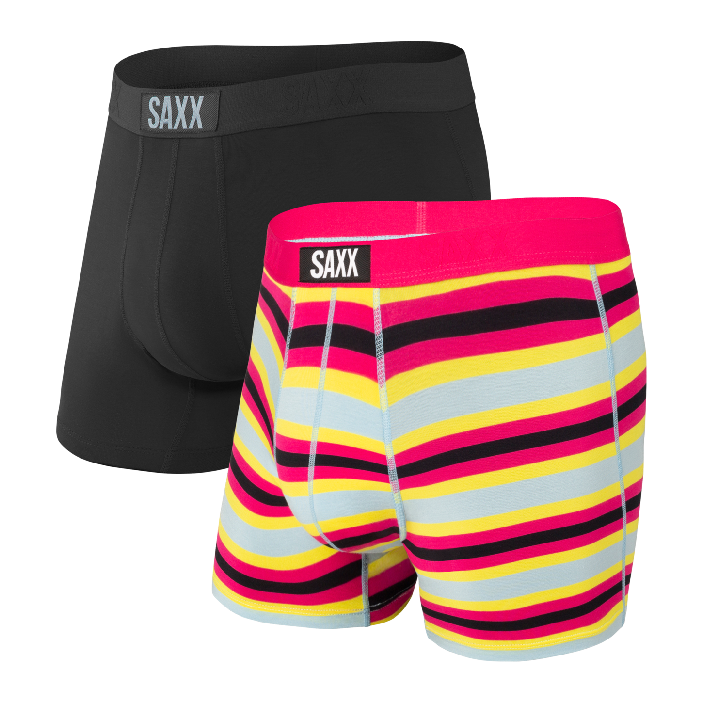 Saxx Vibe Boxer Brief 2 Pack - Fruity Stripe/Black