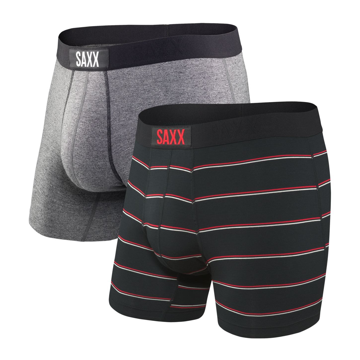 Saxx Vibe Boxer Brief 2 Pack - Grey/Shallow Stripe