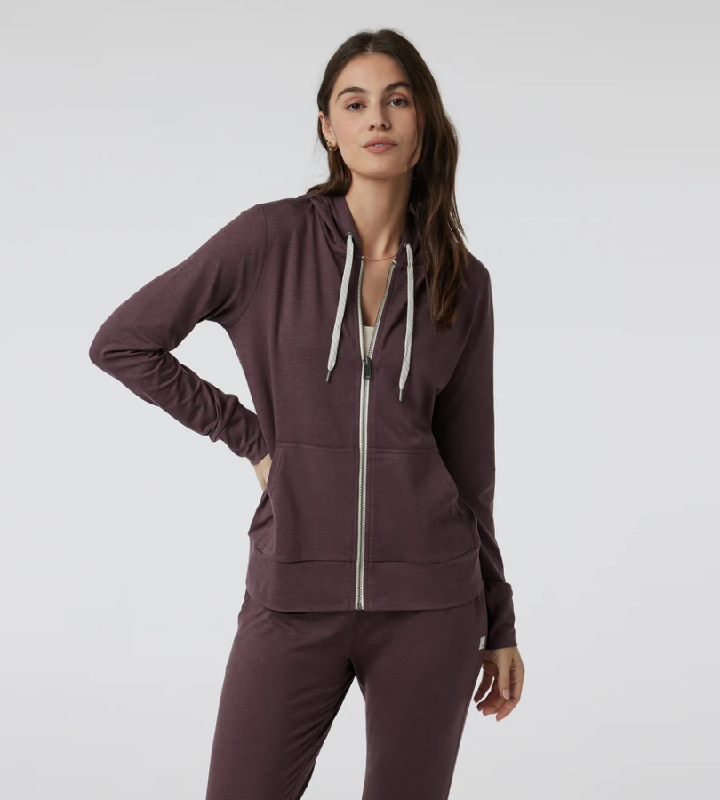 Vuori Women's Halo Performance Hoodie 2.0 - Elderberry Heather