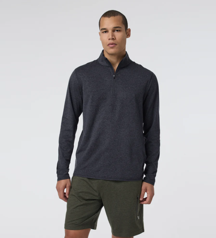 Vuori Men's Ponto 1/2 Zip Mock Neck - Charcoal Heather