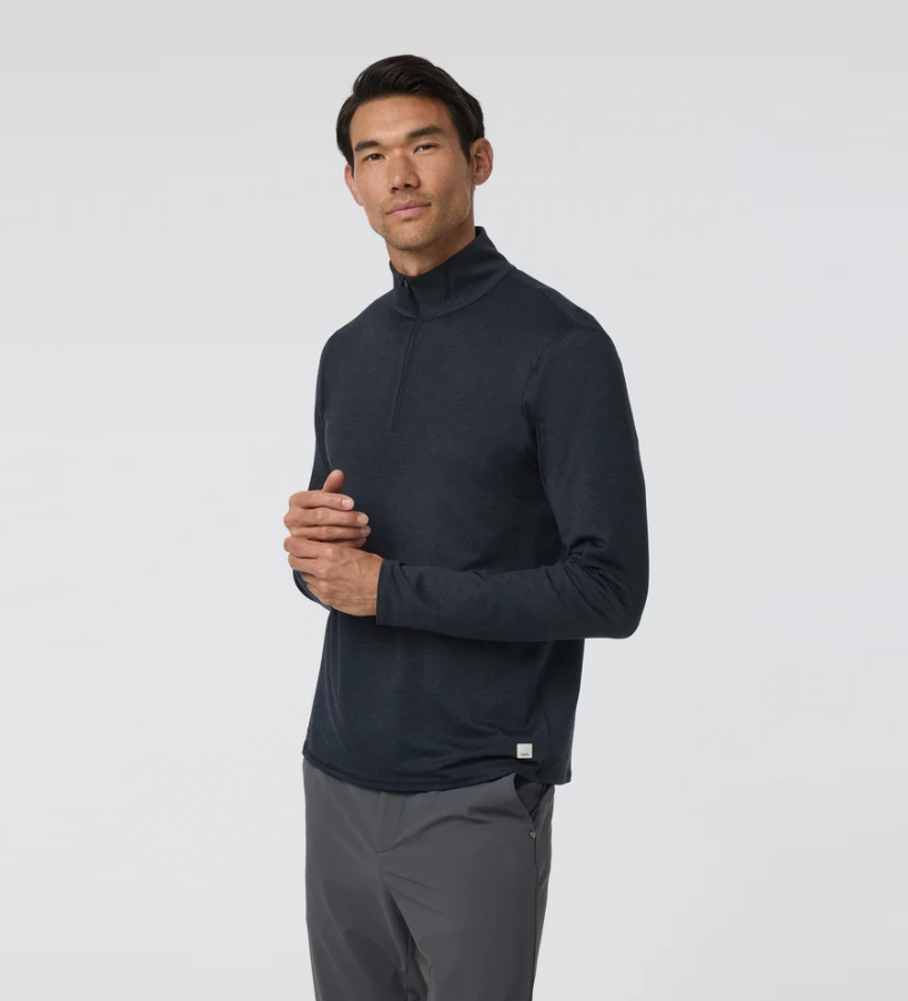 Vuori Men's Ponto 1/2 Zip Mock Neck - Ink Heather