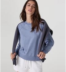 Women's Long Sleeve Halo Crew - Blue Heron Heather