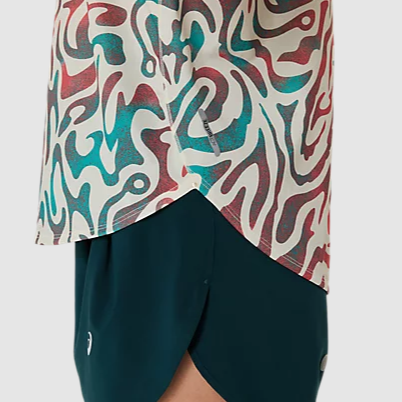 ASICS WOMEN'S ROAD ALL OVER PRINT SHORT SLEEVE TOP