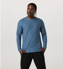 Men's Long Sleeve Strato Tech Tee - Pool Blue Heather
