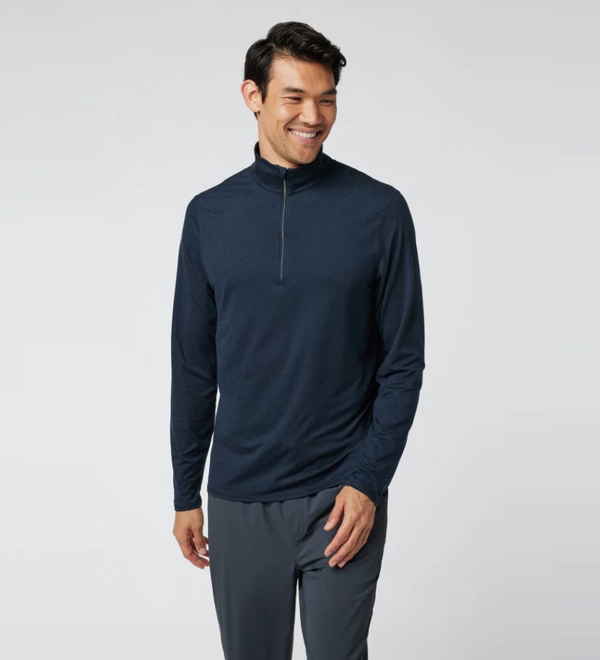 Vuori Men's Ease Performance 1/2 Zip 2.0 - Ink Heather