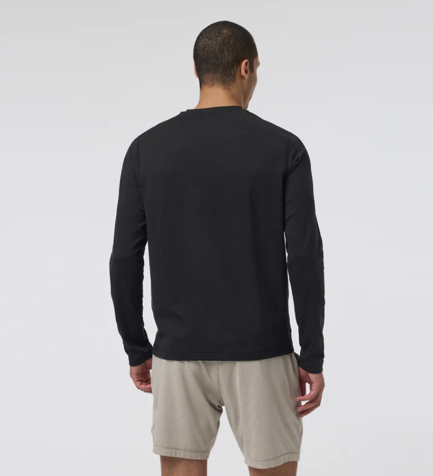 Vuori Men's Long Sleeve Ponto Performance Tee - Black Heather