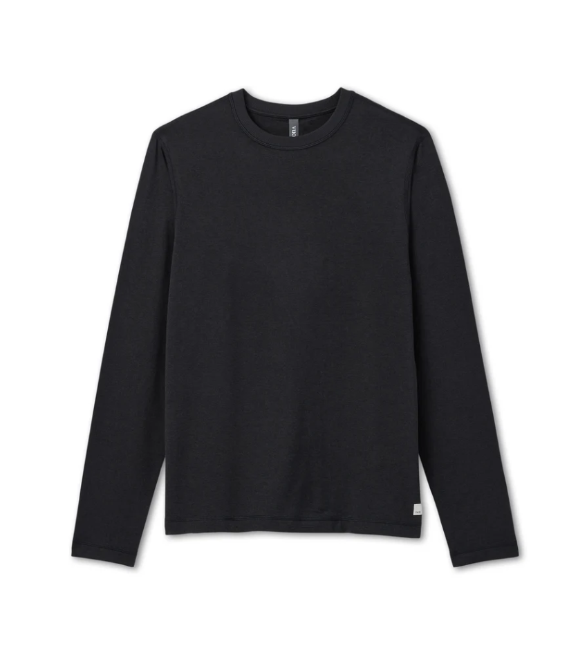 Vuori Men's Long Sleeve Ponto Performance Tee - Black Heather