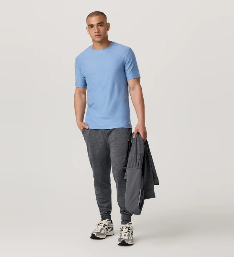 Vuori Men's Strato Tech Tee - Isle Blue Heather