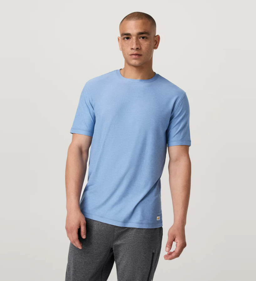 Vuori Men's Strato Tech Tee - Isle Blue Heather