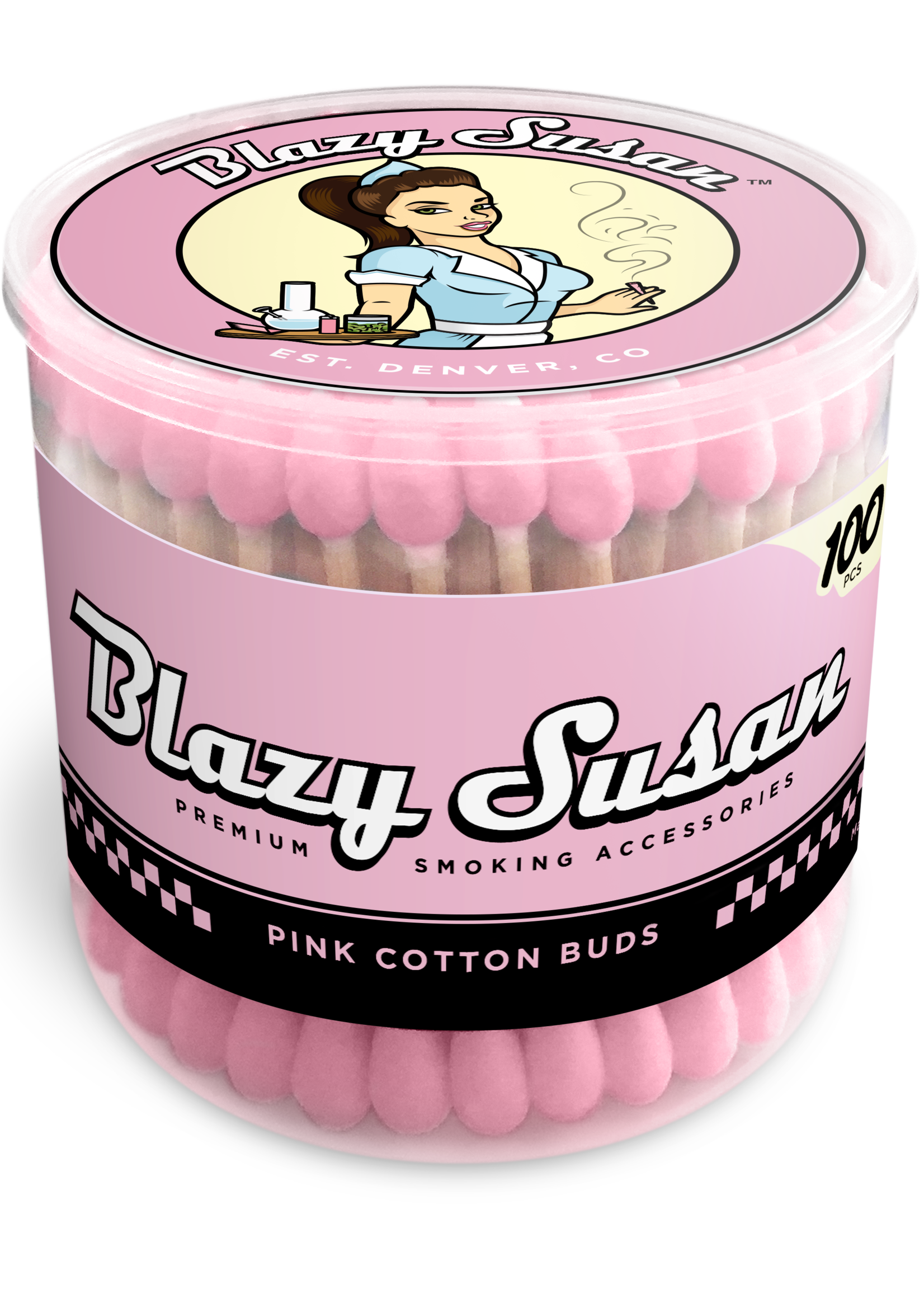Blazy Susan Pink cotton buds