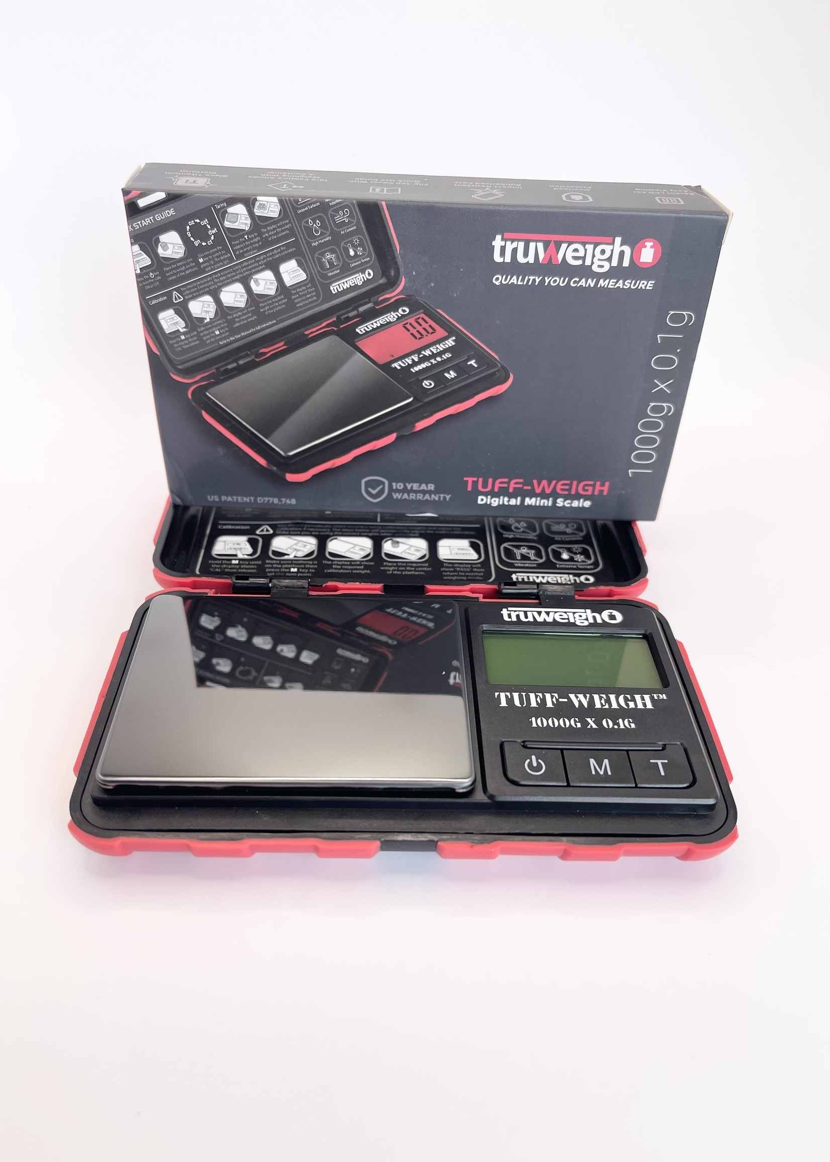 Truweigh Tuff-Weigh Digital Mini Scale - 1000g / 0.1g - Black / Red