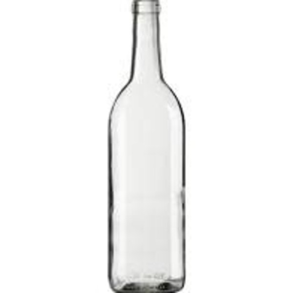 750mL Clear Claret/Bordeaux Flat Bottom Bottles, 12/Case