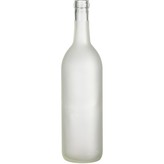 750mL Clear Frosted Claret/Bordeaux Flat Bottom Bottles, 12/Case