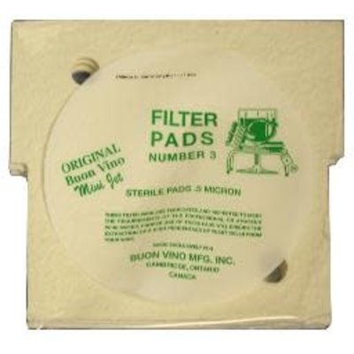 Buon Vino Mini Jet Filter Pads - #3 Sterile - 3 Pack Buon Vino Mini Jet Filter Pads - #3 Sterile - 3 Pack