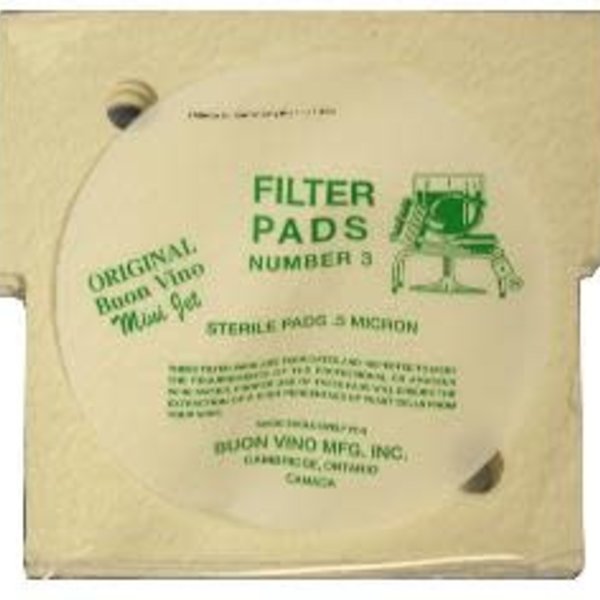 Buon Vino Mini Jet Filter Pads - #3 Sterile - 3 Pack