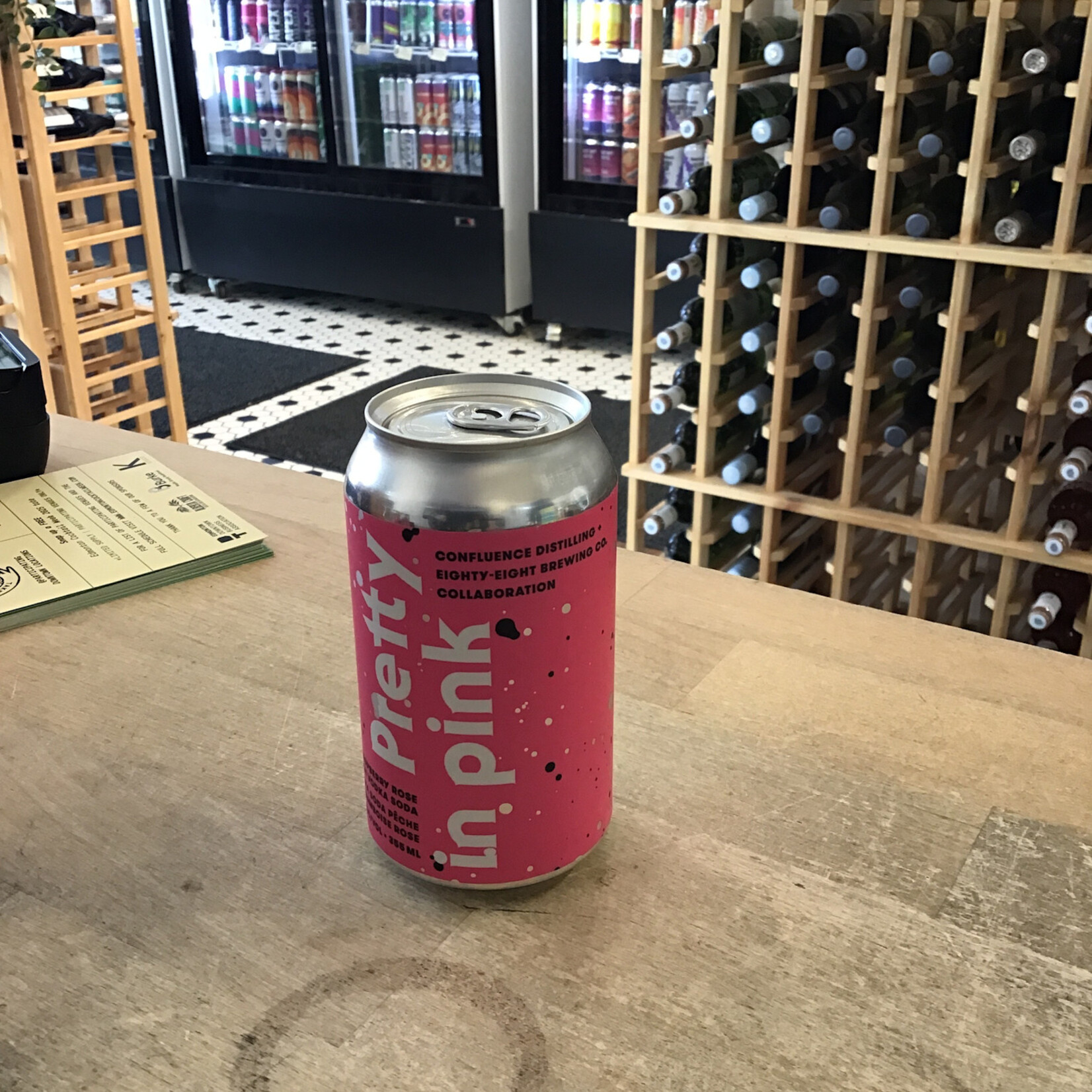 Eighty Eight 'Pretty in Pink' Raspberry Rose Peach Vodka Soda, Eighty Eight Brewing and Confluence 355ml 5%