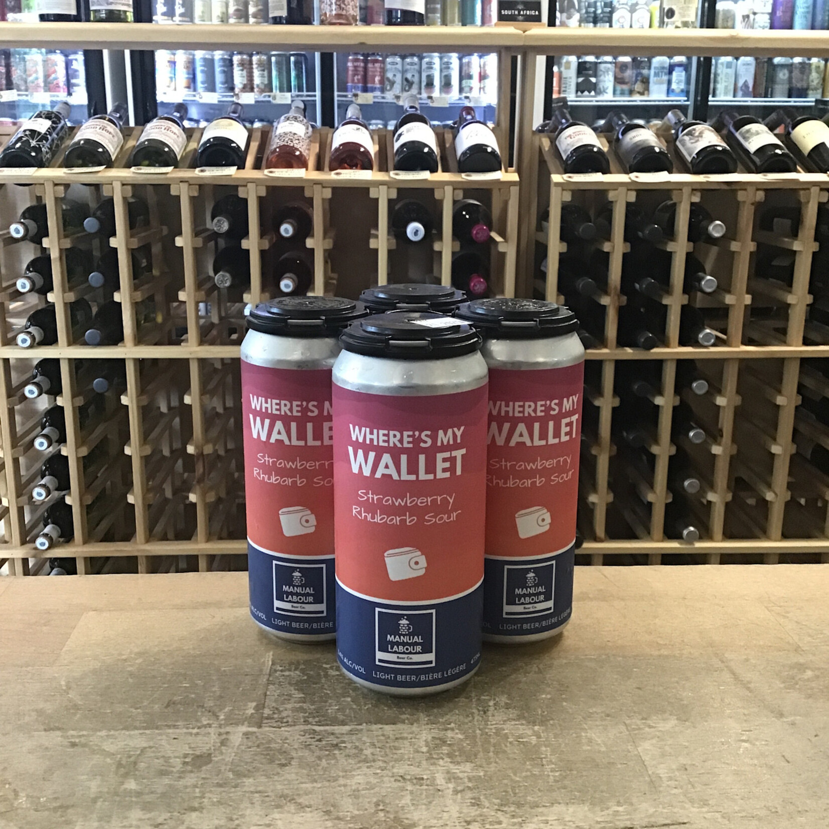 'Where's My Wallet' Strawberry Rhubarb Sour, Manual Labour 4x473ml 3.4%