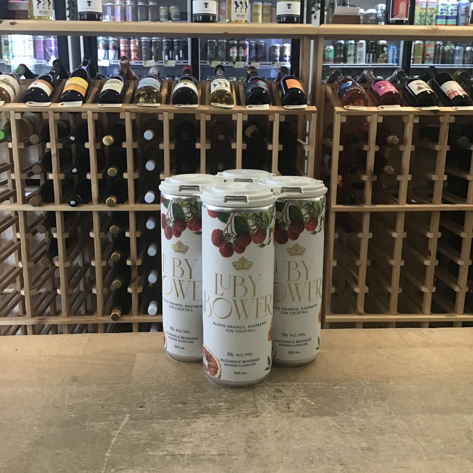 Blood Orange Raspberry Gin Cocktail, Luby Bower 4x355ml 5.0%