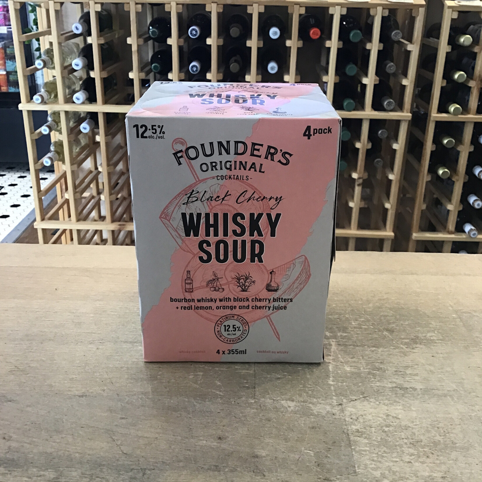Black Cherry Whisky Sour. Founder Original 4x355ml 12.5%