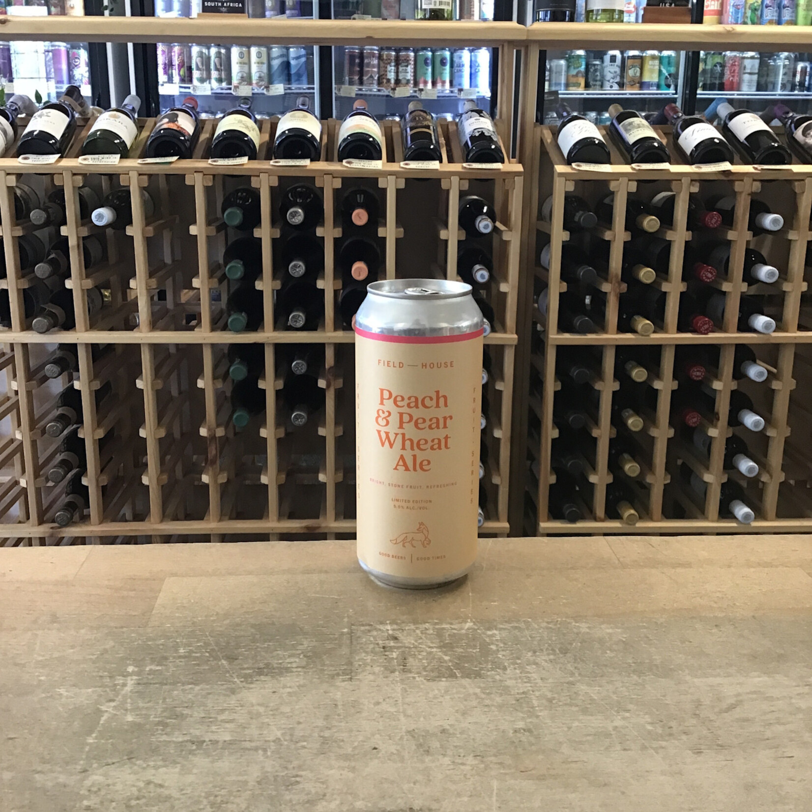 Peach And Pear Wheat Ale, Field House Brewing 473ml 5%