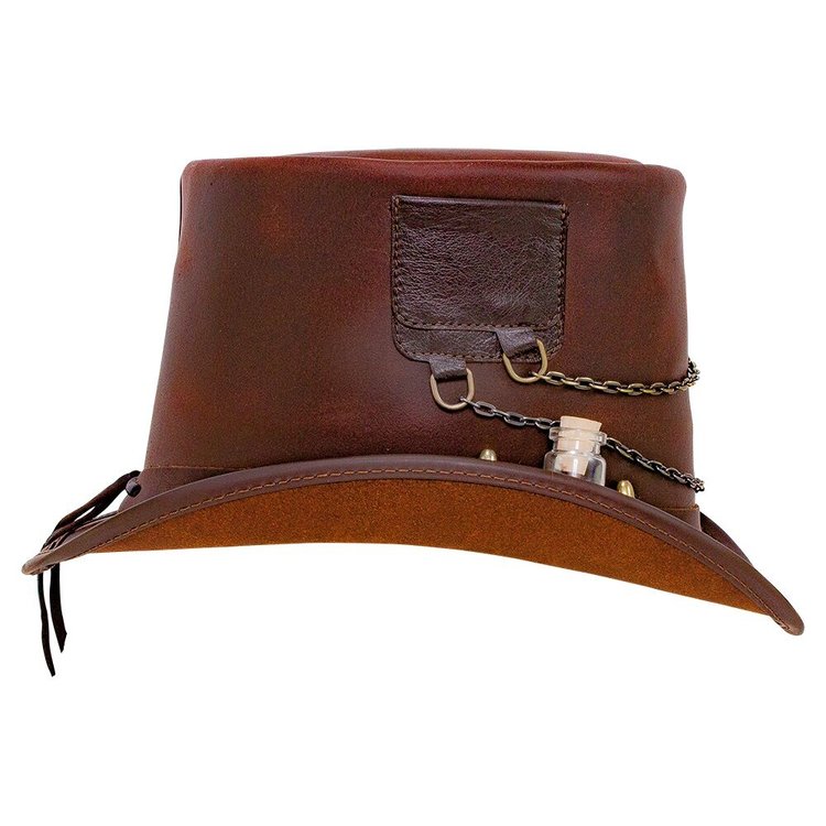 Trinket Steampunk Leather Top Hat AMERICAN HAT
