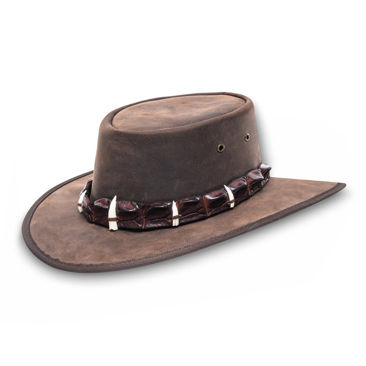 Outback Crocodile Leather Outdoors Hat BARMAH