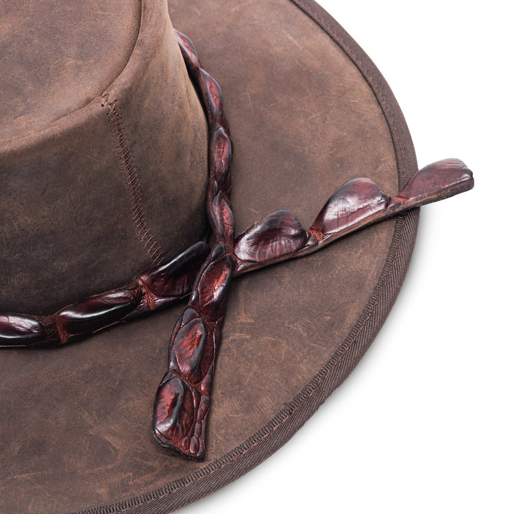 Chapeau Cuir Plein Air Outback Crocodile BARMAH