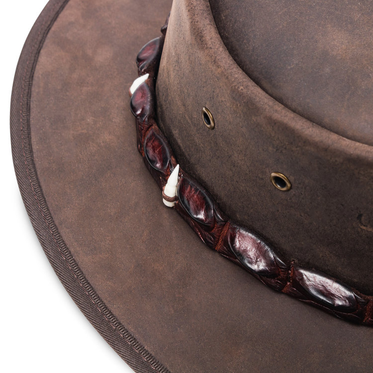 Chapeau Cuir Plein Air Outback Crocodile BARMAH