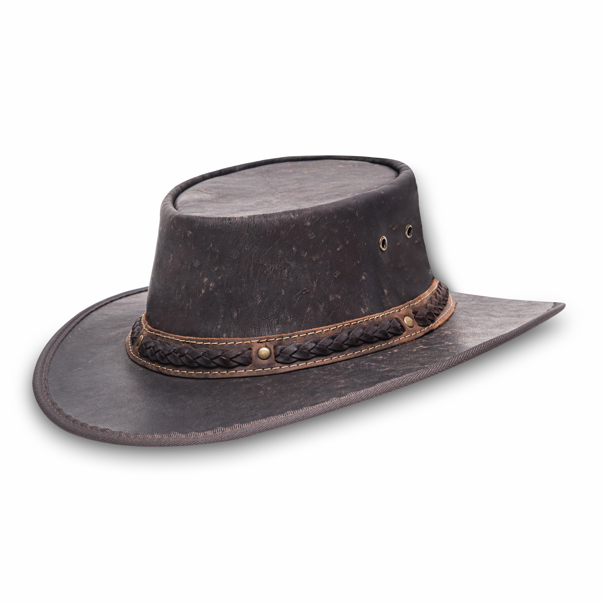 Crackle Kangaroo Crushable Leather Hat BARMAH|Henri Henri