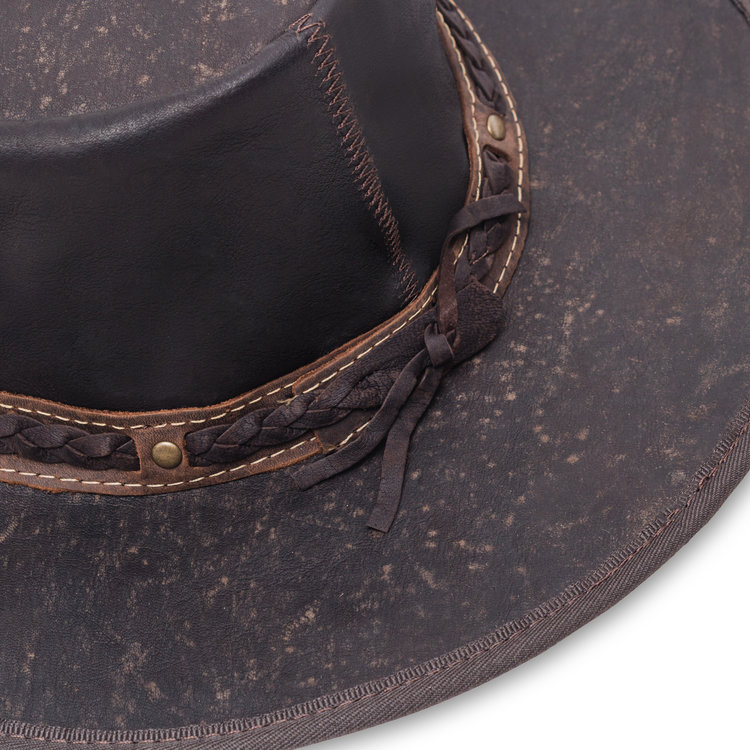 Crackle Kangaroo Crushable Leather Hat BARMAH