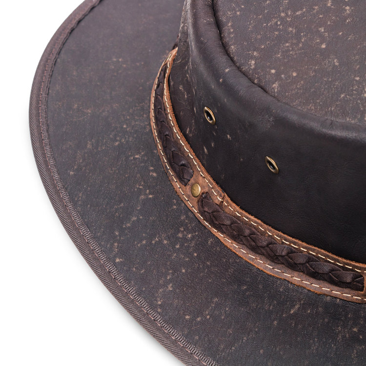 Crackle Kangaroo Crushable Leather Hat BARMAH