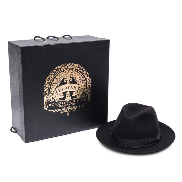 Beaver Fur Felt Waterproof Fedora Hat BORSALINO