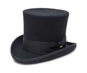 The Topper Scala WF567 Grey Wool Felt Top Hat 7 Tall, black