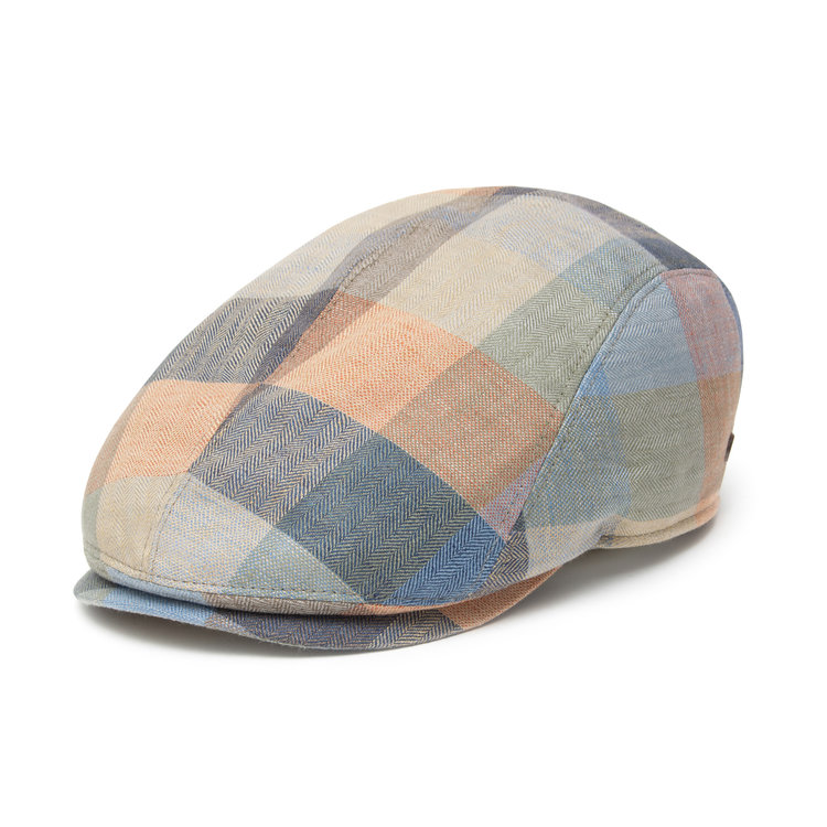Jackson 100 % Linen Patchwork Flat Cap GÖTTMANN